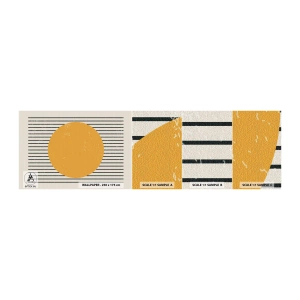 Fotobehang Monster Zelfklevend Deluxe Sticker - De kracht van eenvoud - Zon, Wiel, Lijnen - 100x30 cm