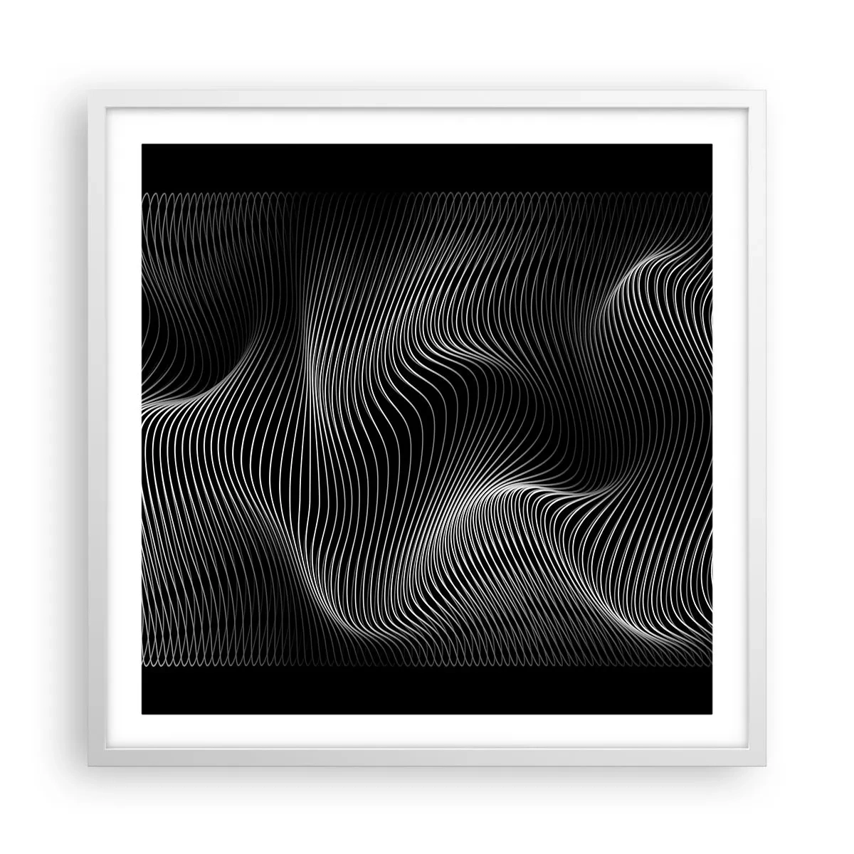 Poster in een witte lijst - Dans van licht in de ruimte - 60x60 cm