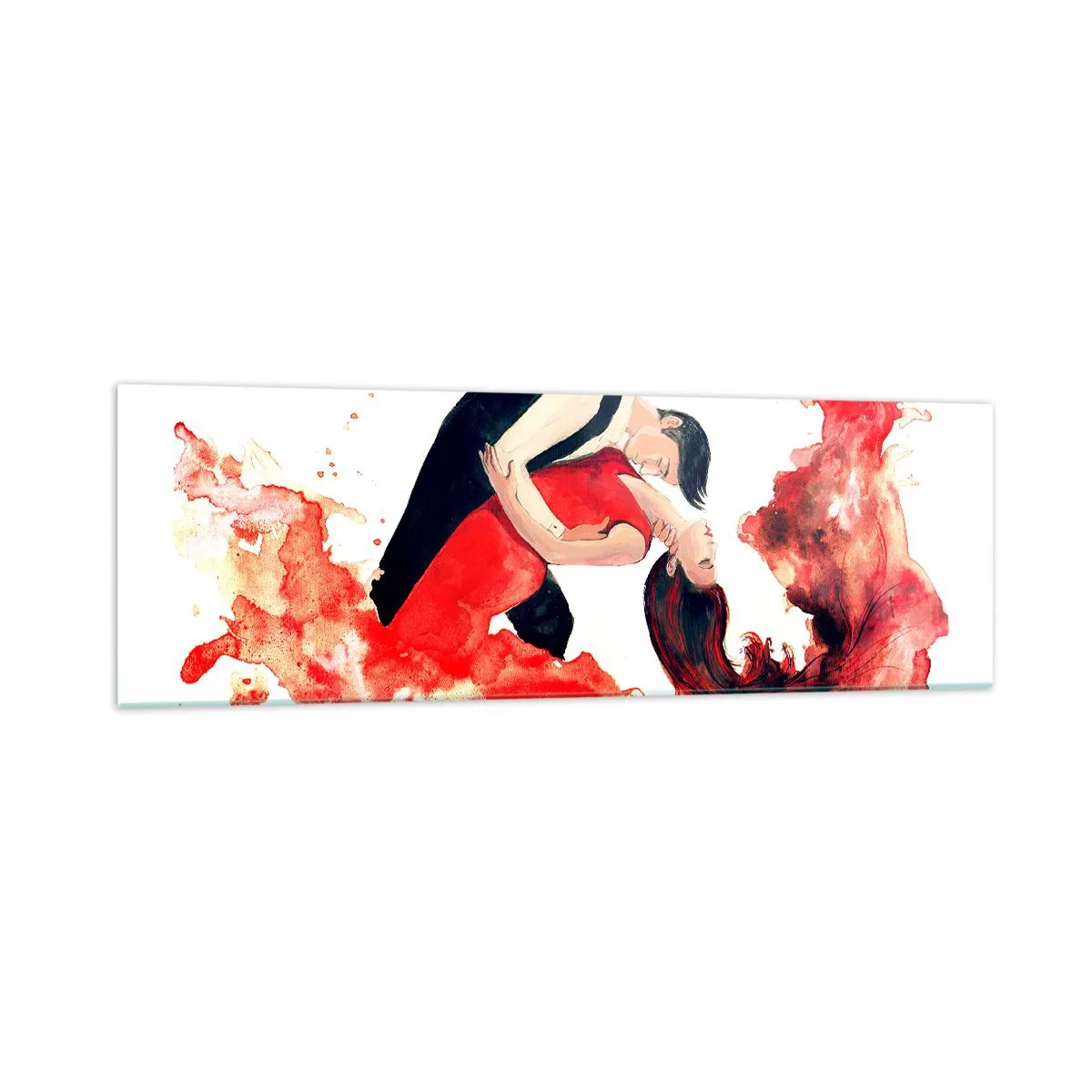 Schilderen op glas - Tango - een sensuele golf - 160x50 cm