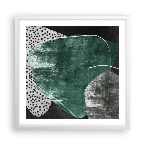 Poster in een witte lijst - Kleurrijke abstractie met bladgoud - 50x50 cm