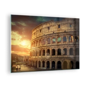 Schilderen op glas - Een kolossale indruk - 70x50cm - Een kolossale indruk - Moderne wanddecoratie voor woonkamer en slaapkamer ARTTOR