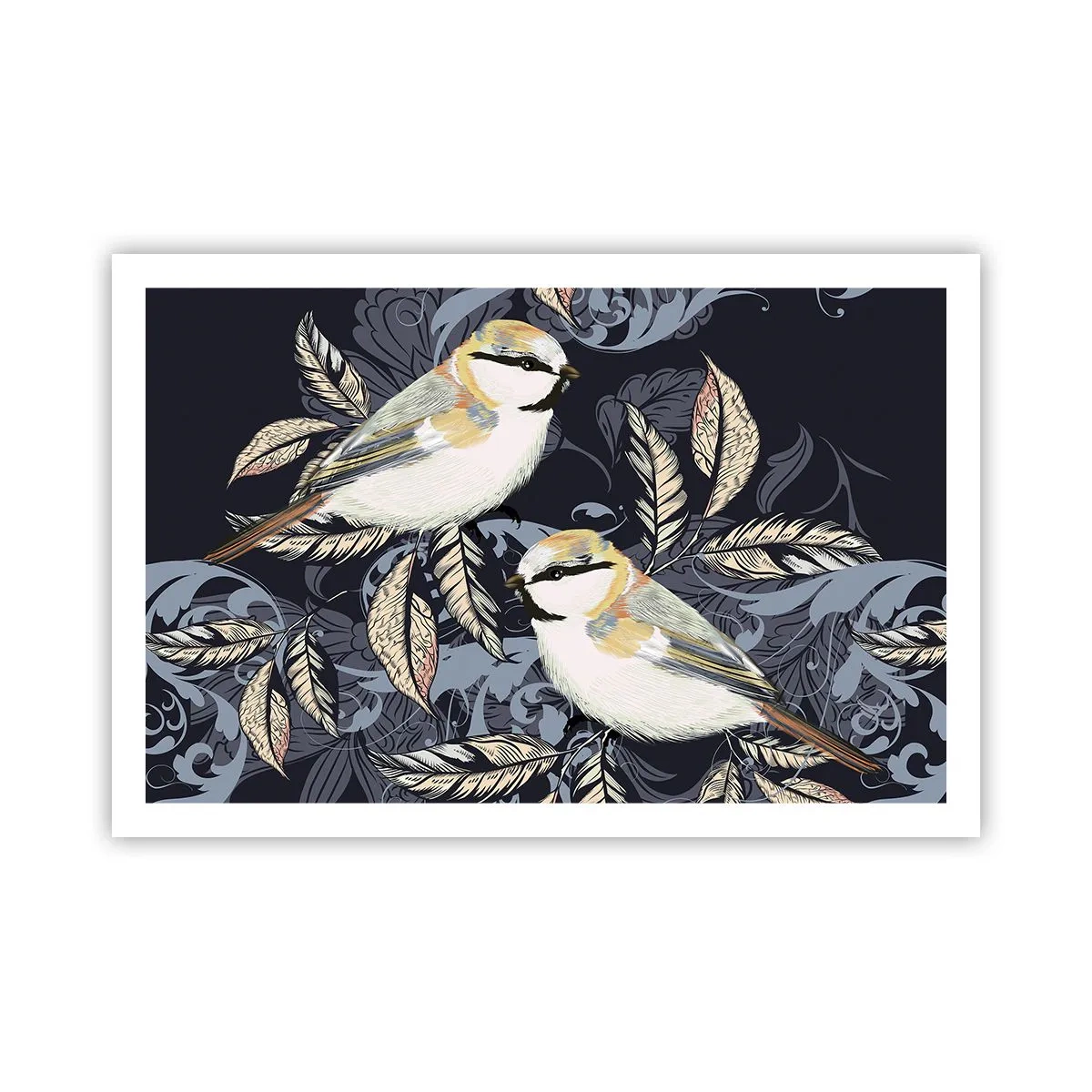 Poster - Geel-blauwe triller - 91x61 cm