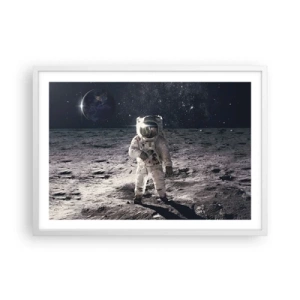 Poster in een witte lijst - Groetjes van de maan - 70x50 cm