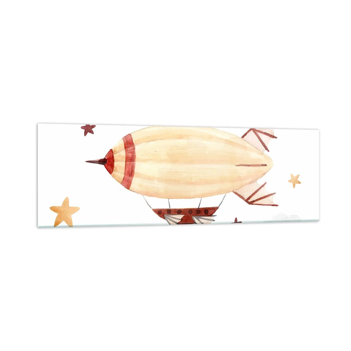 Schilderen op glas - Luchtschip - 160x50 cm