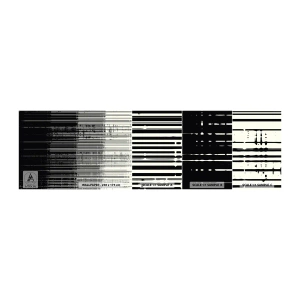 Fotobehang Staaltje Standard Eco - Golven en vibraties - Zwart en wit, Barcodes, Lijnen - 100x30 cm