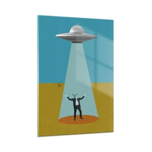 Schilderen op glas - Een nauwe ontmoeting - 50x70 cm