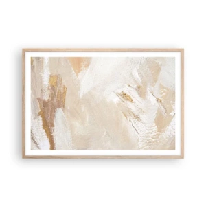 Een poster in een licht eiken lijst - Pastelkleurige compositie - 91x61 cm