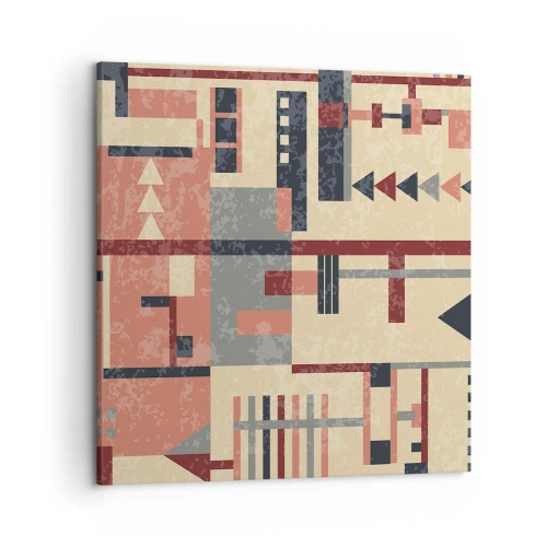 Schilderen op canvas - Een combinatie van verticalen en horizontalen - 50x50 cm