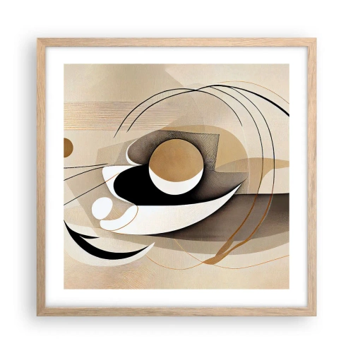 Een poster in een licht eiken lijst - Compositie: de essentie van de dingen - 50x50 cm