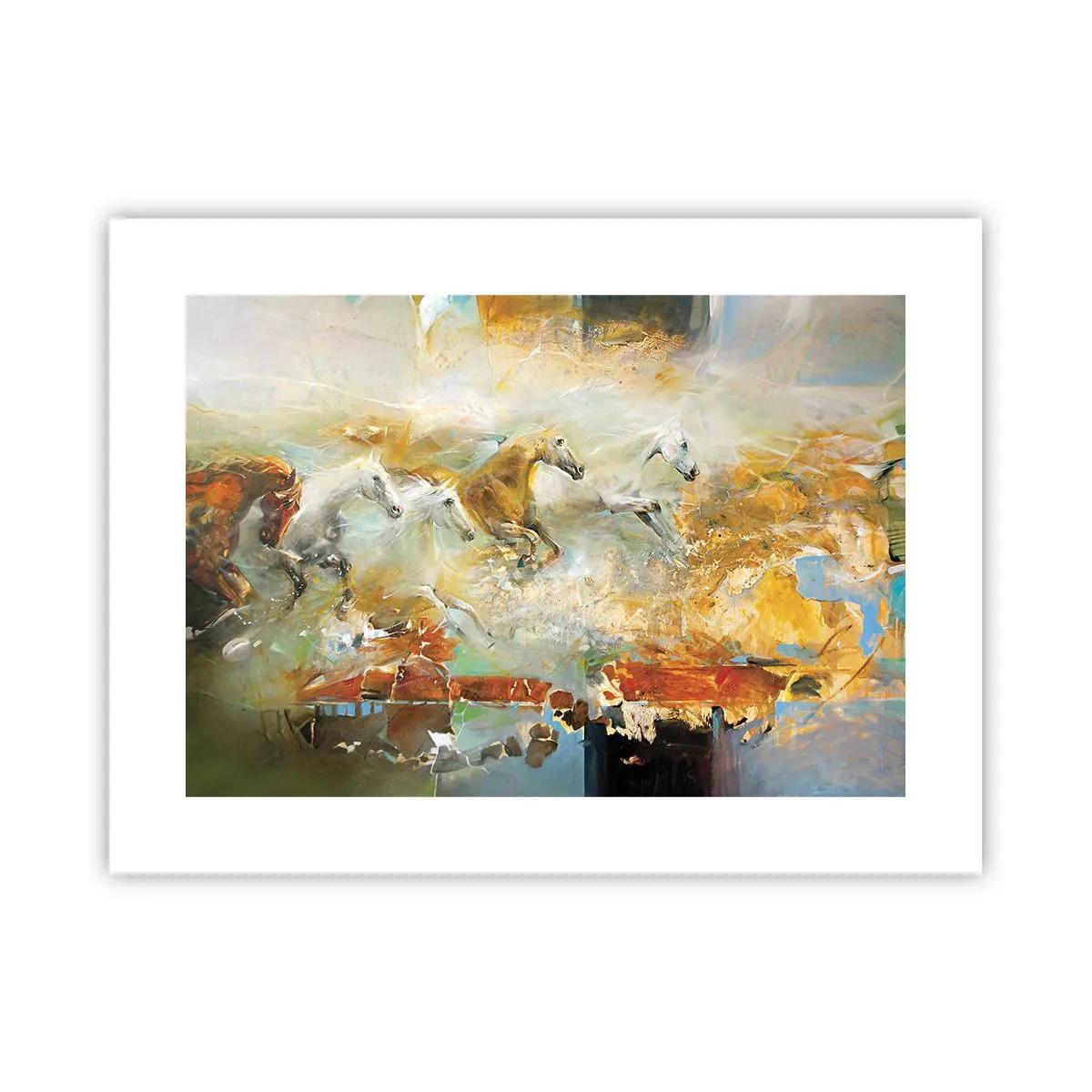 Poster - Galopperen door het licht - 40x30 cm