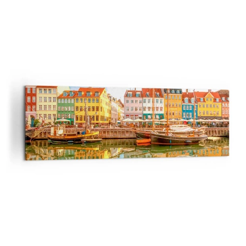Schilderen op canvas - Over het water zo glad als een spiegel - 160x50 cm