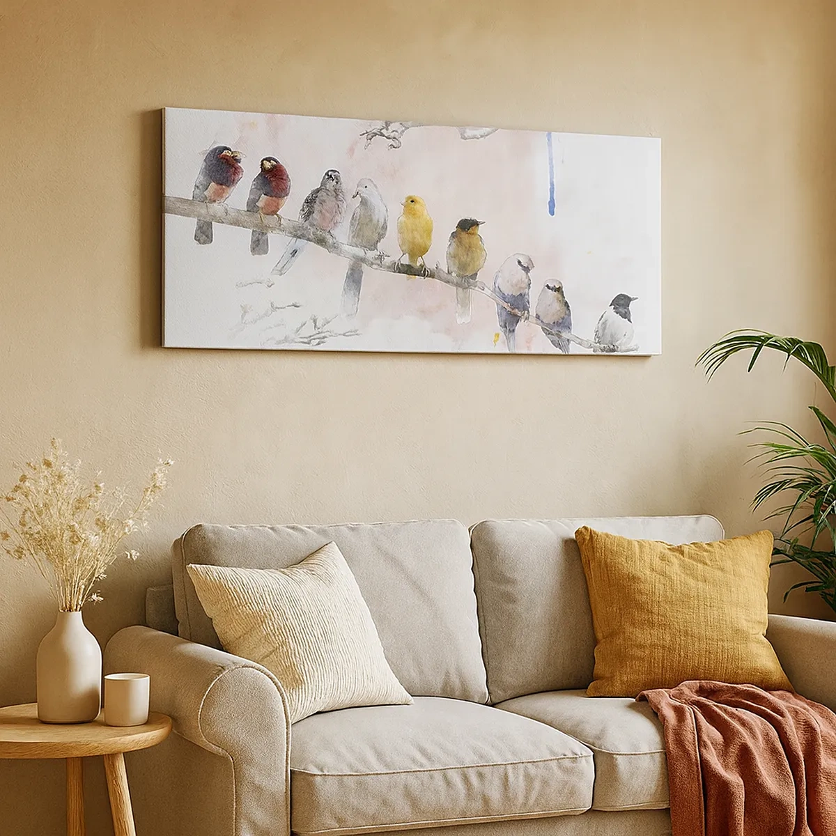 Schilderen op canvas - Gevleugelde ontmoeting - 30x30 cm