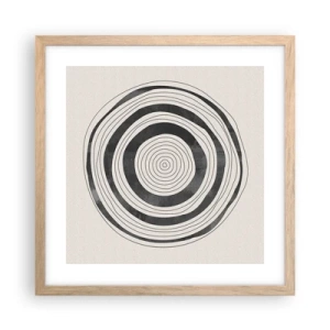 Een poster in een licht eiken lijst - Wat belangrijk is, is wat er tussenin zit - 40x40 cm