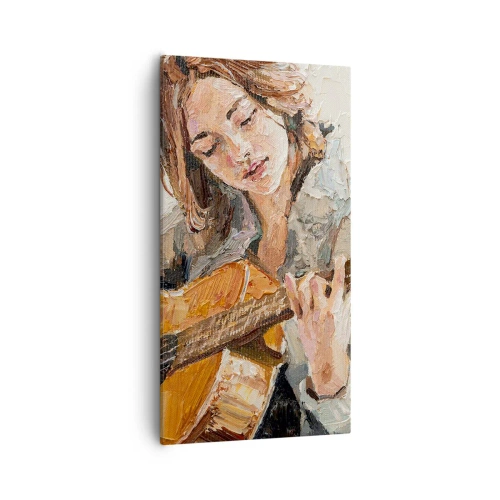 Schilderen op canvas - Concerto voor gitaar en een meisjeshart - 55x100 cm