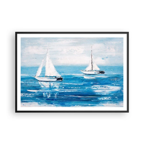 Poster in een zwarte lijst - Met een vriend aan mijn zijde - 100x70 cm