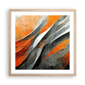 Een poster in een licht eiken lijst - Hitte en koude - 50x50 cm