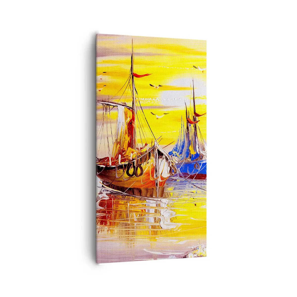 Schilderen op canvas - Een welverdiende rust in de haven - 65x120 cm
