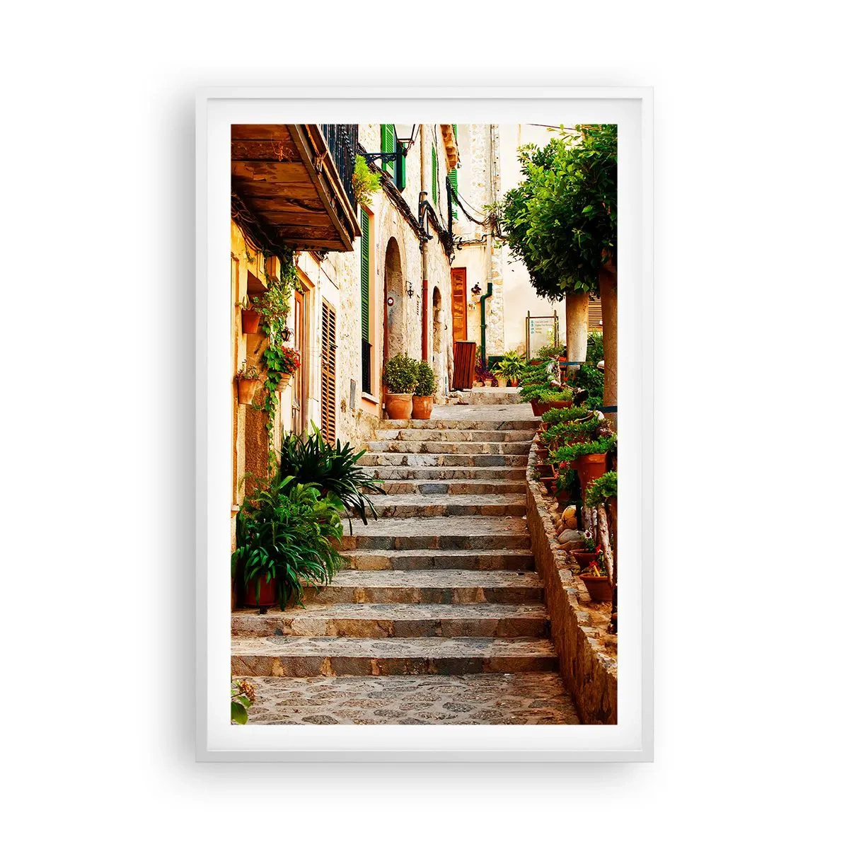 Poster in een witte lijst - De charme van een Spaanse vakantie - 61x91 cm