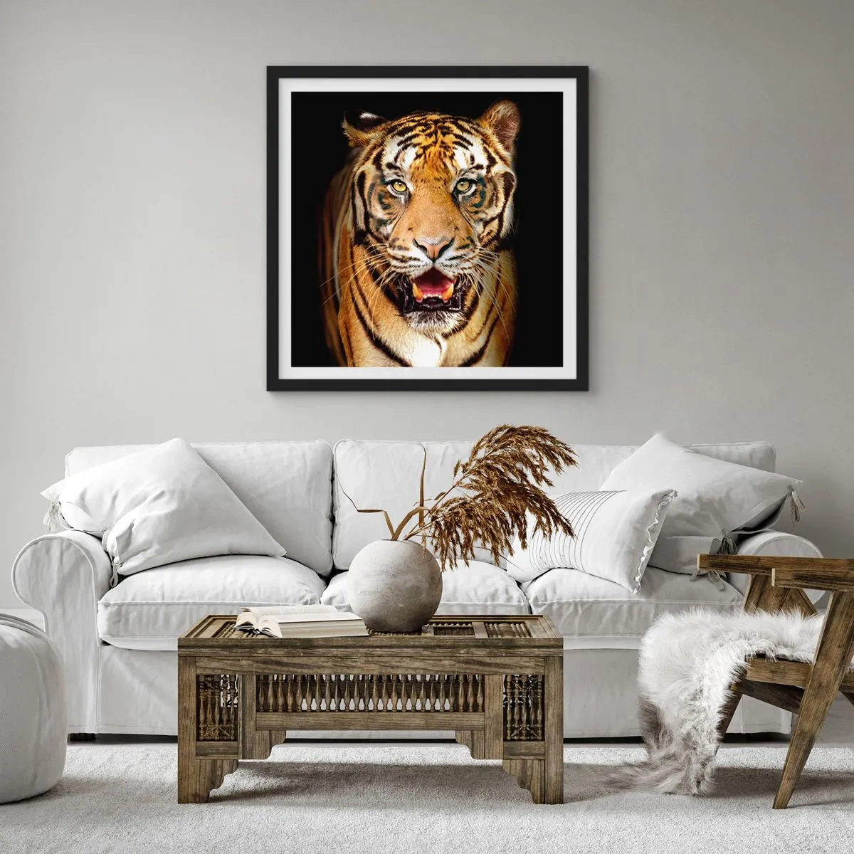 Poster in een zwarte lijst - Wildheid in het hart - 30x30 cm