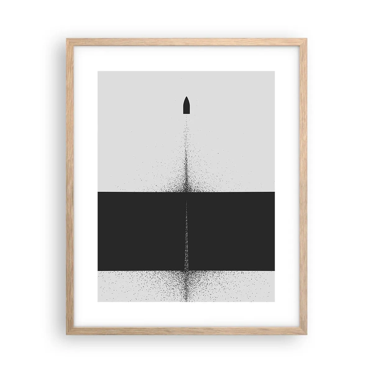 Een poster in een licht eiken lijst - Rechtstreeks naar het doel - 40x50 cm