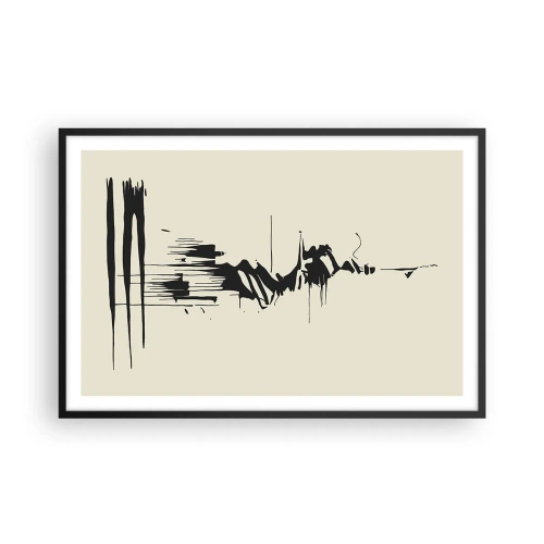 Poster in een zwarte lijst - Overhaaste abstractie - 91x61 cm