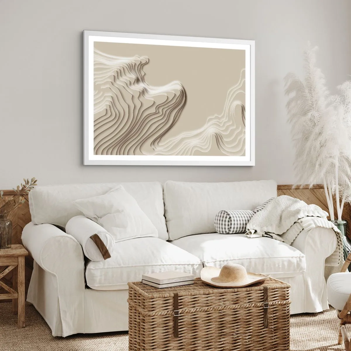 Poster in een witte lijst - Kunst topografie - 91x61 cm