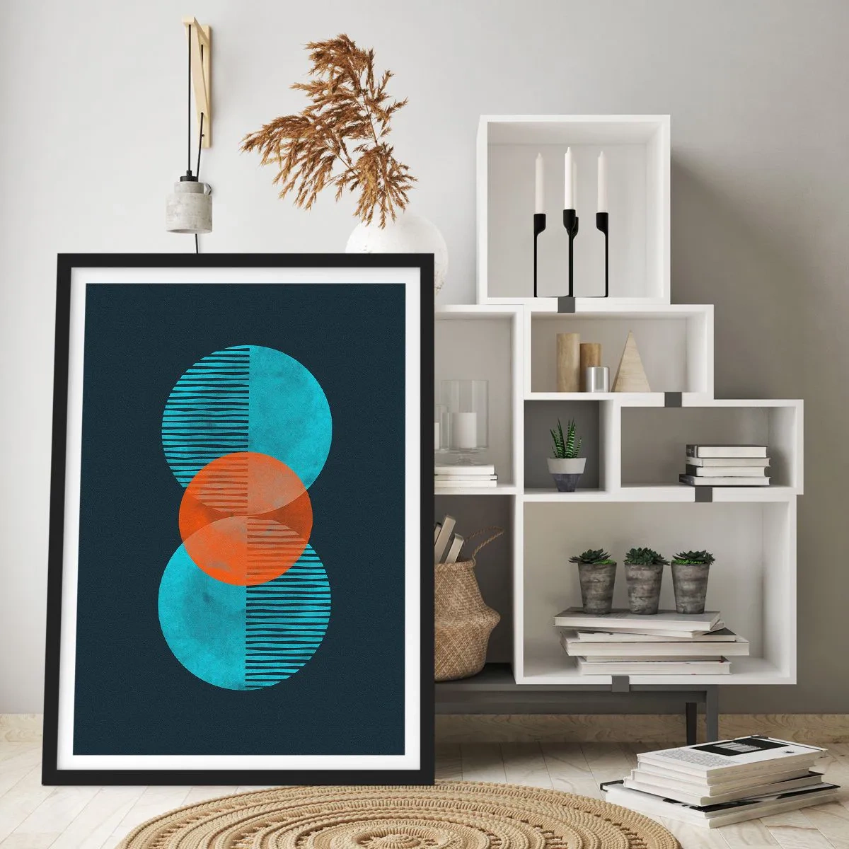 Poster in een zwarte lijst - Symmetrische compositie - 70x100 cm