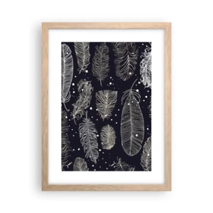 Een poster in een licht eiken lijst - Gevederde kant - 30x40 cm