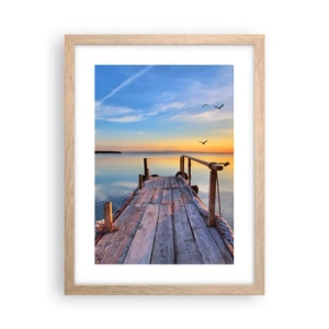 Een poster in een licht eiken lijst - Loop recht naar de zon - 30x40 cm