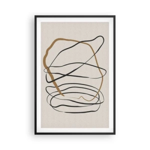 Poster in een zwarte lijst - Compositie – loopdans - 61x91 cm