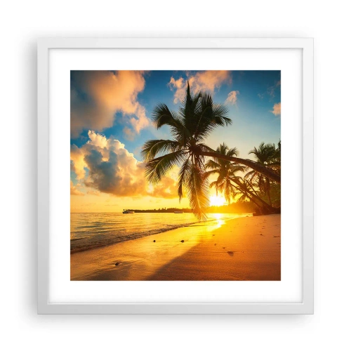 Poster in een witte lijst - Caribische droom - 40x40 cm