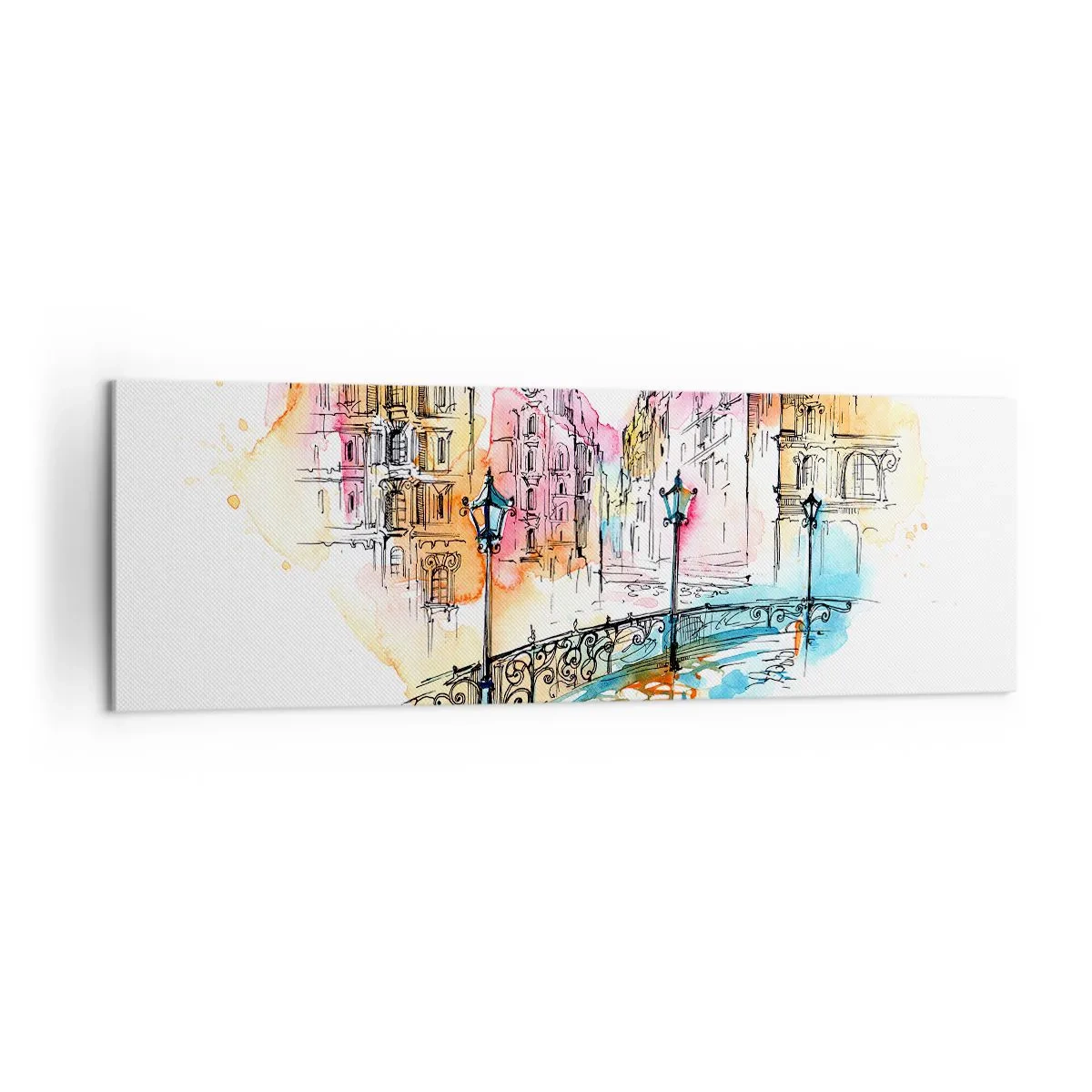 Schilderen op canvas - Het hart van de stad - 160x50 cm