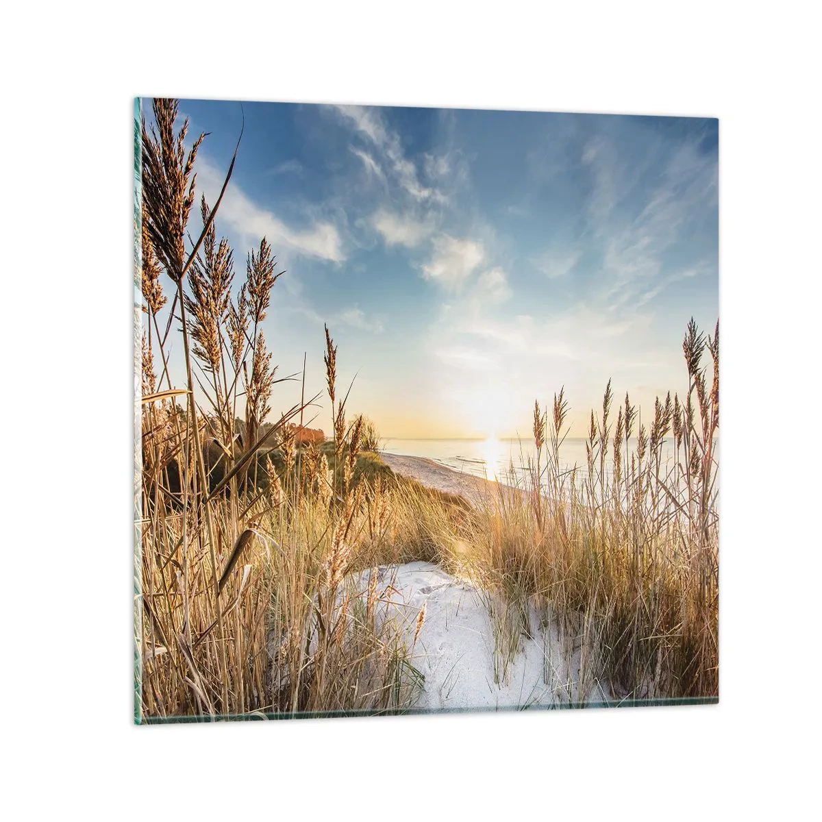Schilderen op glas - Noord strand - 40x40 cm