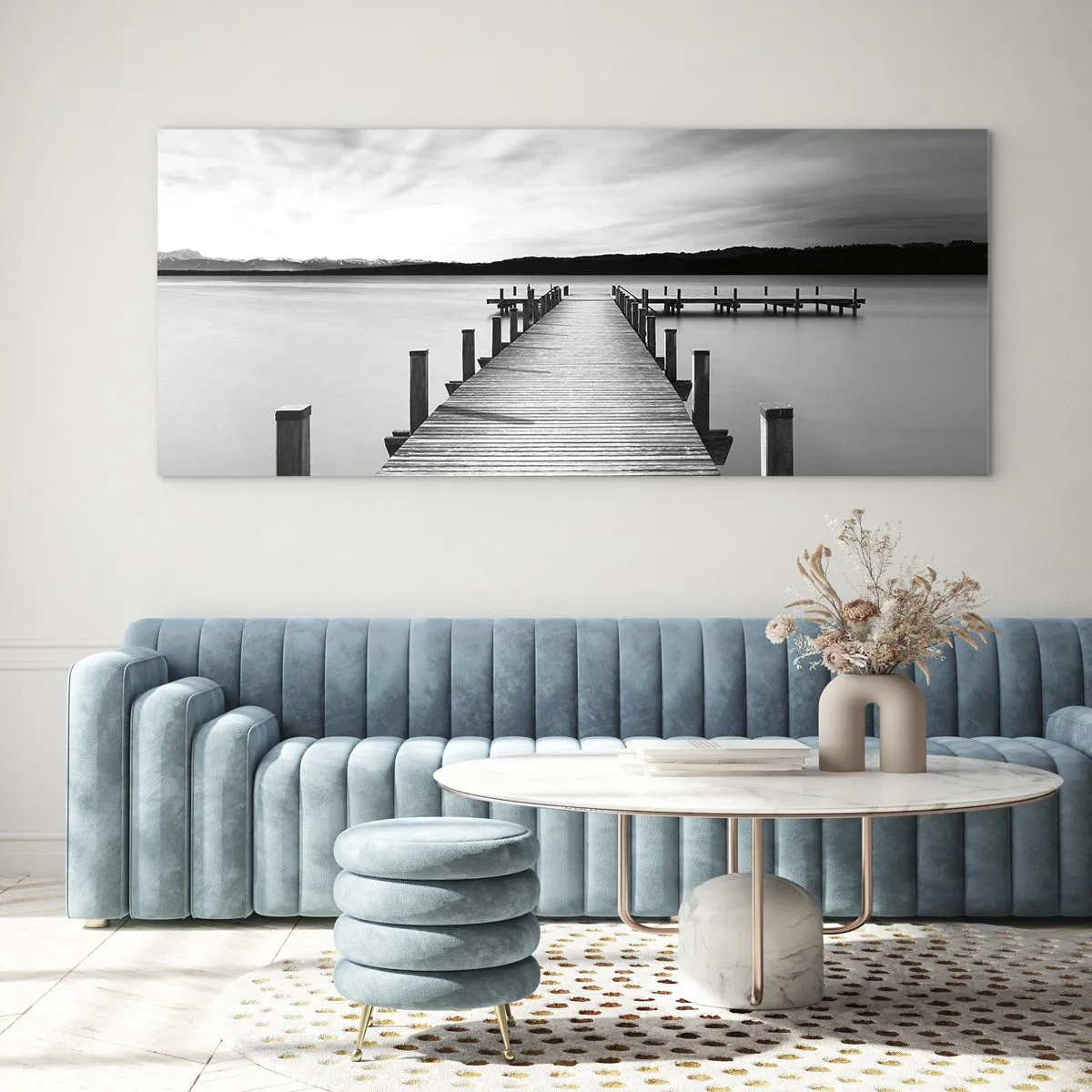Schilderen op glas - Bij de waterput - vrede - 120x50 cm