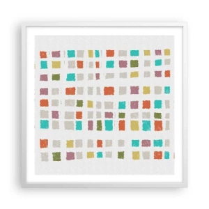 Poster in een witte lijst - Onbekend spel - 60x60 cm