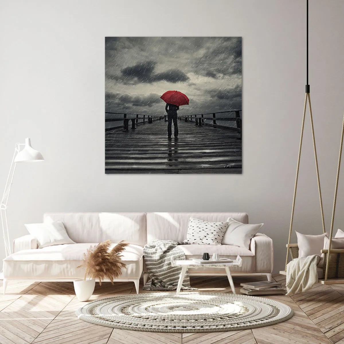 Schilderen op canvas - Het maakt niet uit dat het regent - 70x70 cm