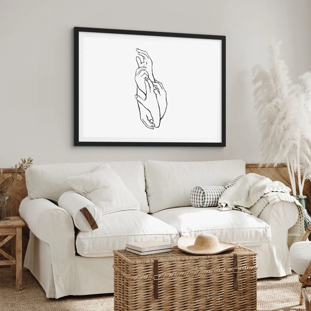 Poster in een zwarte lijst - Goede aanraking - 40x30 cm