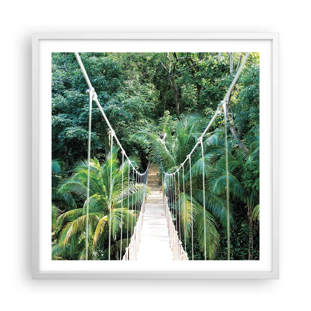 Poster in een witte lijst - Welkom in de jungle! - 60x60 cm