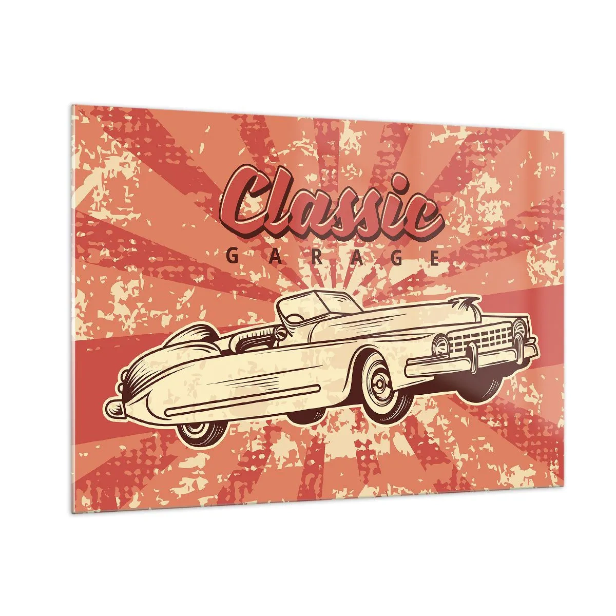 Schilderen op glas - En op de radio, Elvis - 100x70 cm