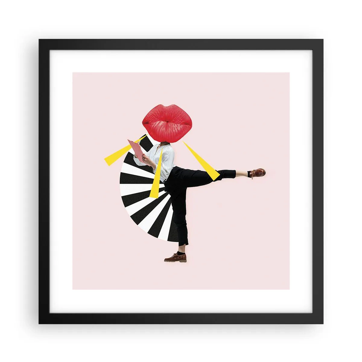 Poster in een zwarte lijst - Surrealistische pop-art - 40x40 cm
