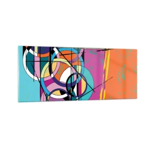 Schilderen op glas - Wiel voor wiel - 100x40 cm