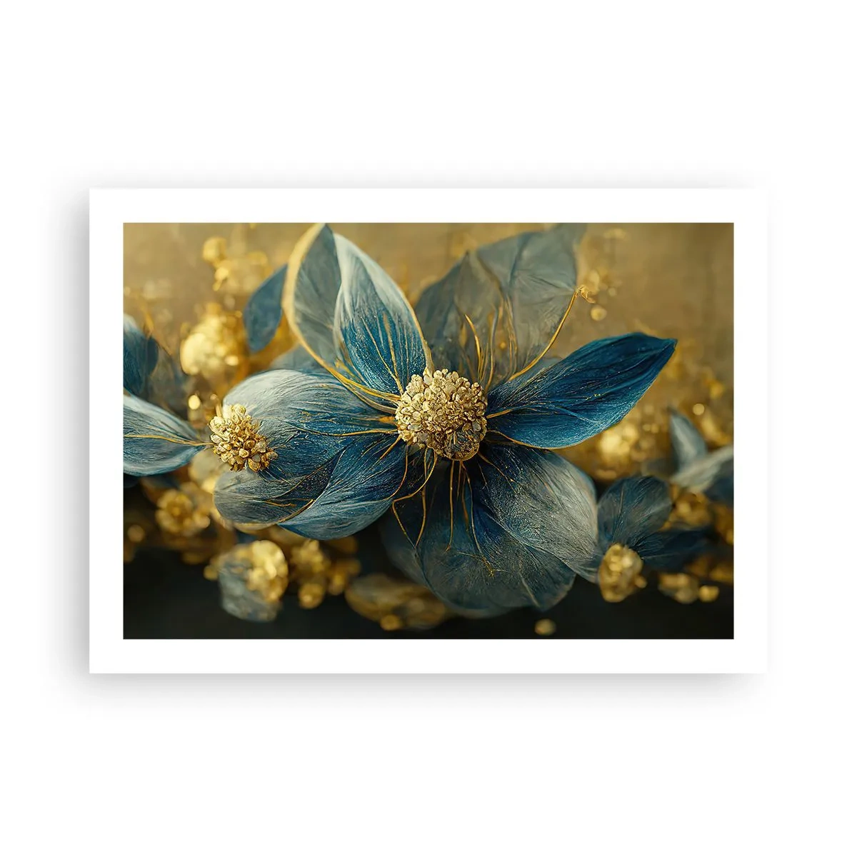 Poster - Bloei met goud - 70x50 cm