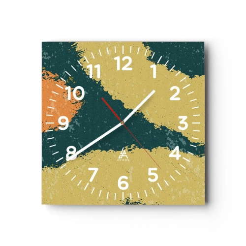 Wandklok - Klok - Abstractie – langzame beweging - 30x30 cm