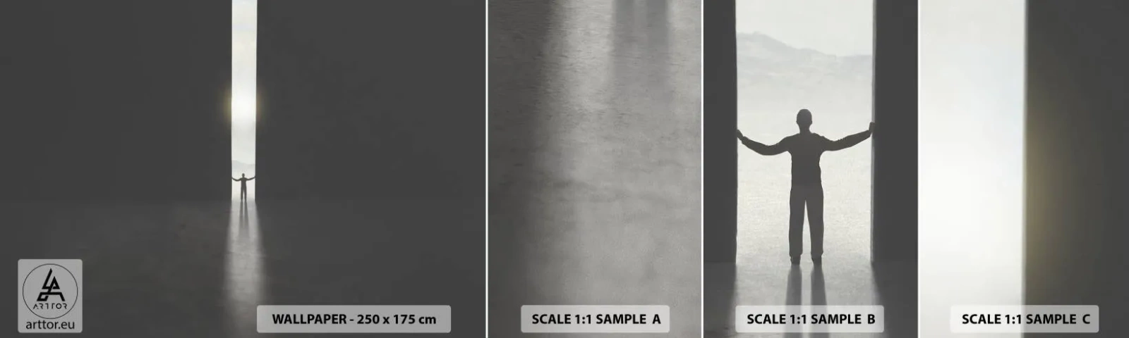 Fotobehang Staaltje Standard Eco - Een stap naar een mooie toekomst - Abstractie, Man, Deel - 100x30 cm