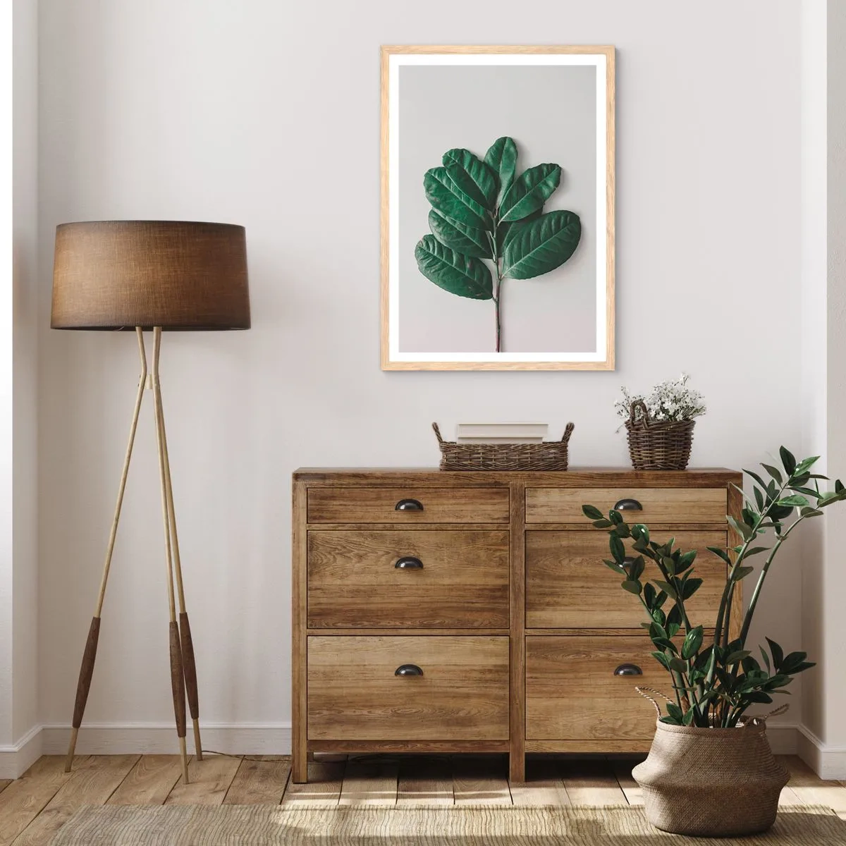 Een poster in een licht eiken lijst - Een tekening van de pure natuur - 40x50 cm