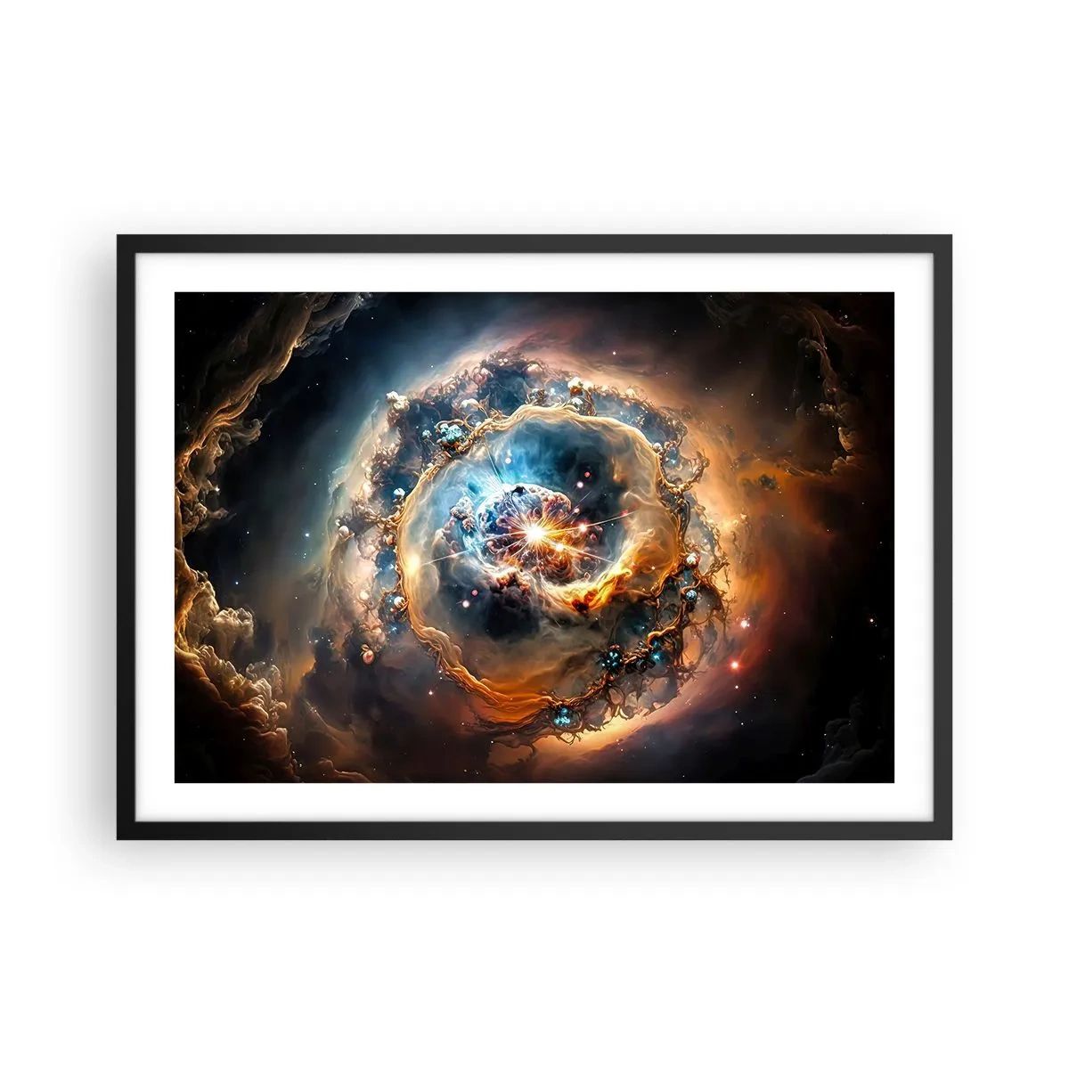 Poster in een zwarte lijst - Begin - 70x50 cm