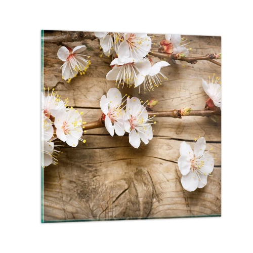 Schilderen op glas - En het was lente - 50x50 cm