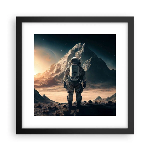 Poster in een zwarte lijst - Nieuwe uitdaging - 30x30 cm