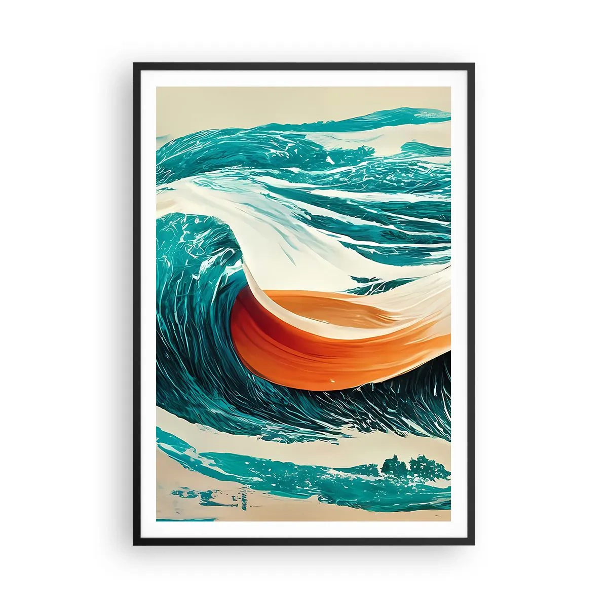 Poster in een zwarte lijst - De droom van elke surfer - 70x100 cm