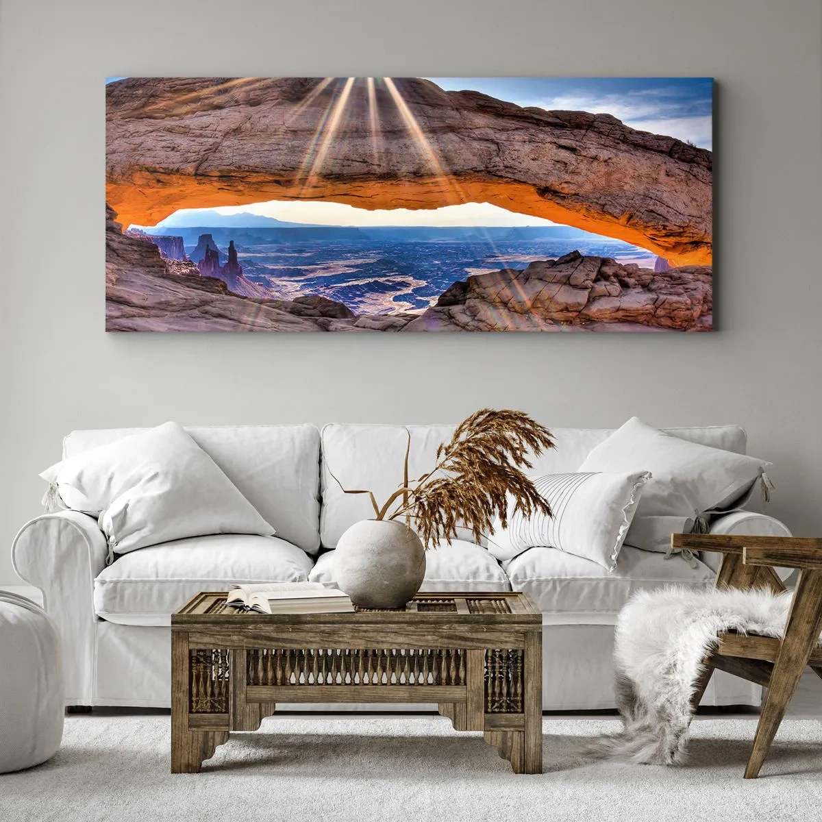 Schilderen op canvas - Door de rotspoort - 90x30 cm